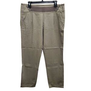 Esprit Women's Olive Military Style Tencel Blend Side Zip Cropped Pants Sz US 8